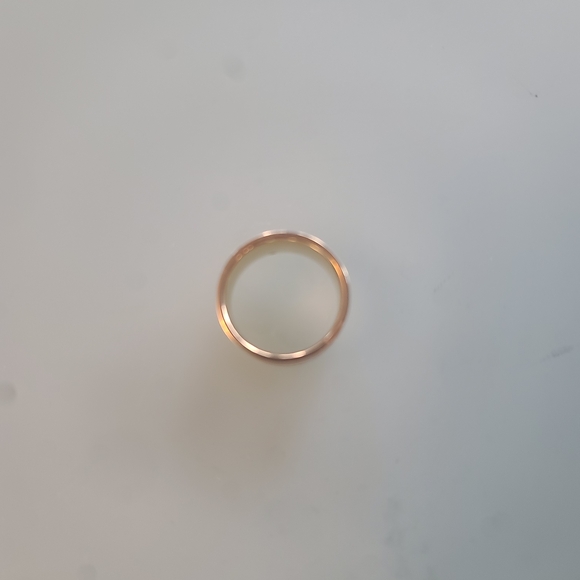 Gold Band Ring with Orange Enamel - Picture 3 of 3